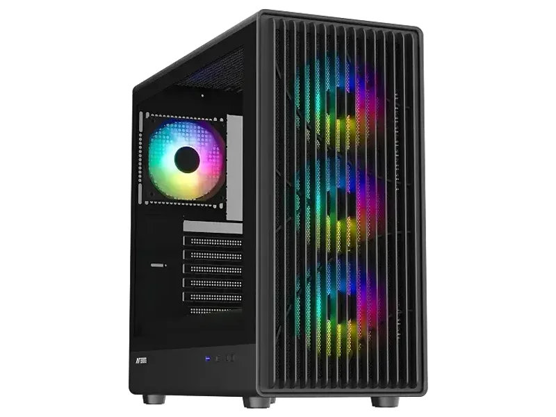 Ant Esports Zen Air 360 Mid-Tower Computer Case/Gaming Cabinet - Black | Support ATX, Micro-ATX, Mini-ITX | Pre-Installed 4 ARGB Fans