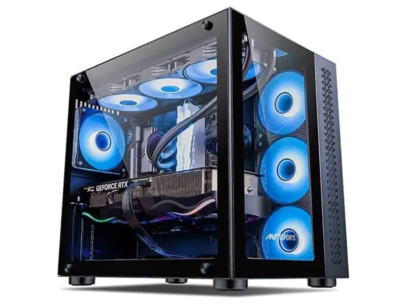 ANT ESPORTS Crystal ARGB EATX Mid Tower Cabinet (Black)