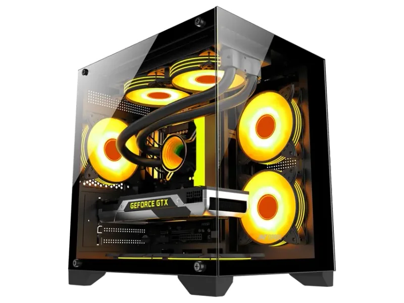 ANT ESPORTS Crystal Z2 mATX Mid Tower Cabinet (Black)
