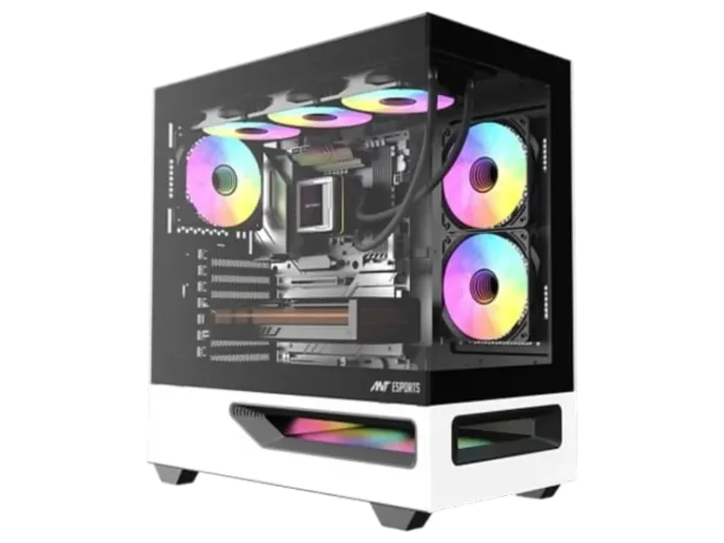 ANT ESPORTS Crystal Spectra ARGB EATX Mid Tower Cabinet (Black)