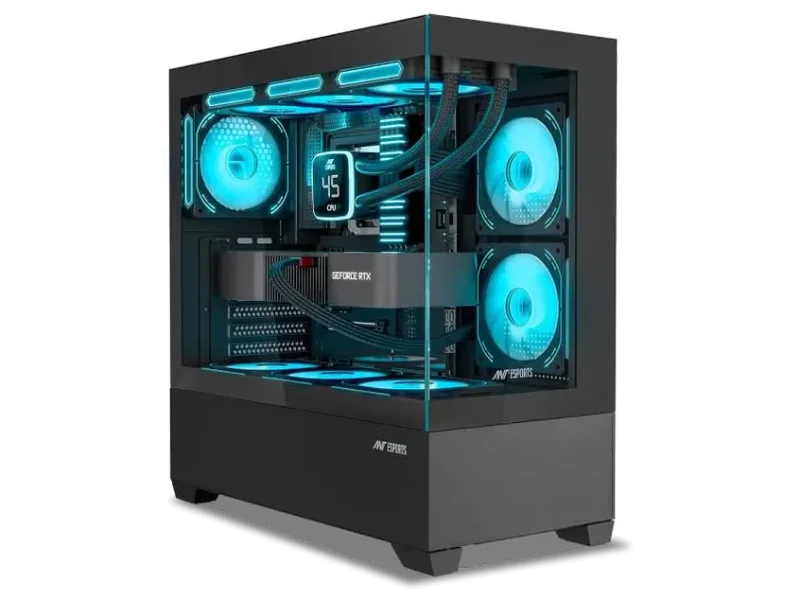 Ant Esports Crystal Z3 Tower Cabinet with USB 2.0 and USB 3.0 Ports Compatible with Computer