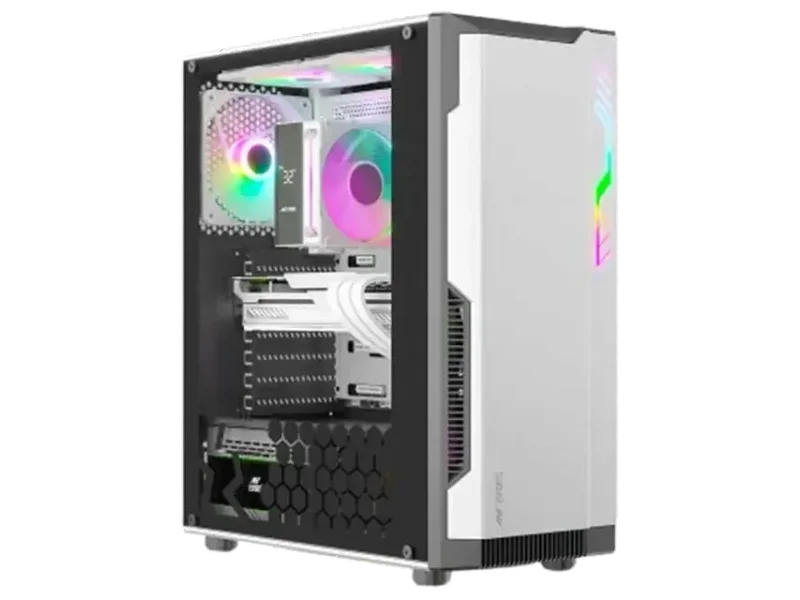 ANT ESPORTS Eclipse ARGB ATX Mid Tower Cabinet ( White / Grey )