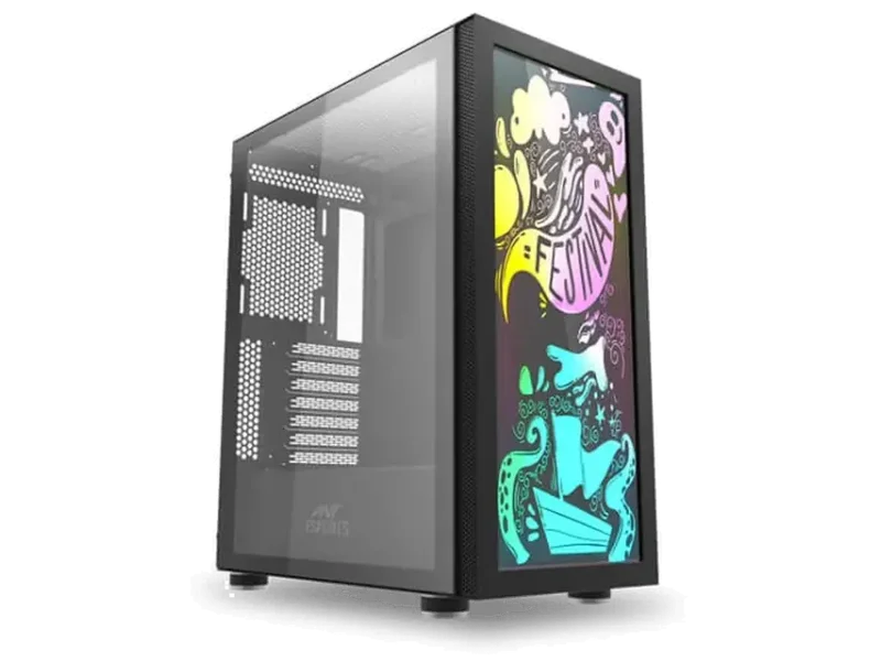ANT ESPORTS Graffiti ATX Mid Tower Cabinet (Black)