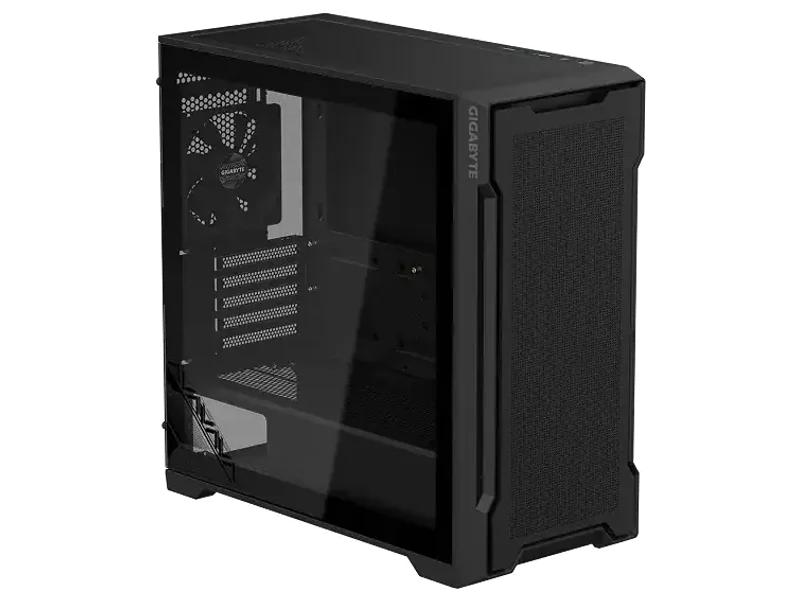GIGABYTE GB-C102G Micro ATX Gaming Cabinet | Mesh Front Panel | Tempered Glass Side | High-Airflow Design | Supports Micro ATX, Mini ITX | USB 3.0 | Compact Size | Pre-Installed Fan – Black
