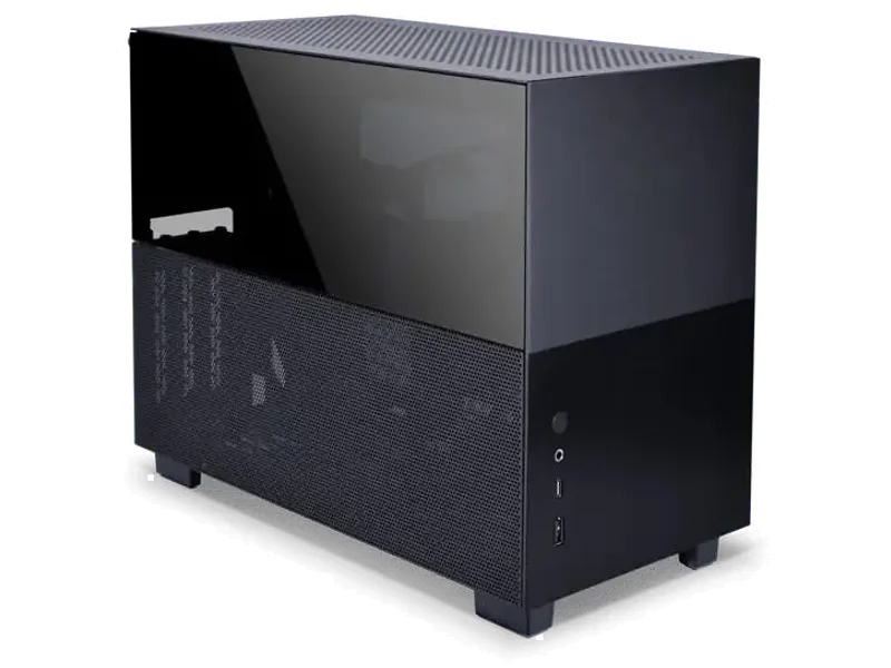 LIAN LI Q58X4 ITX Mini Tower Cabinet With PCIe 4.0 Riser Cable (Black)