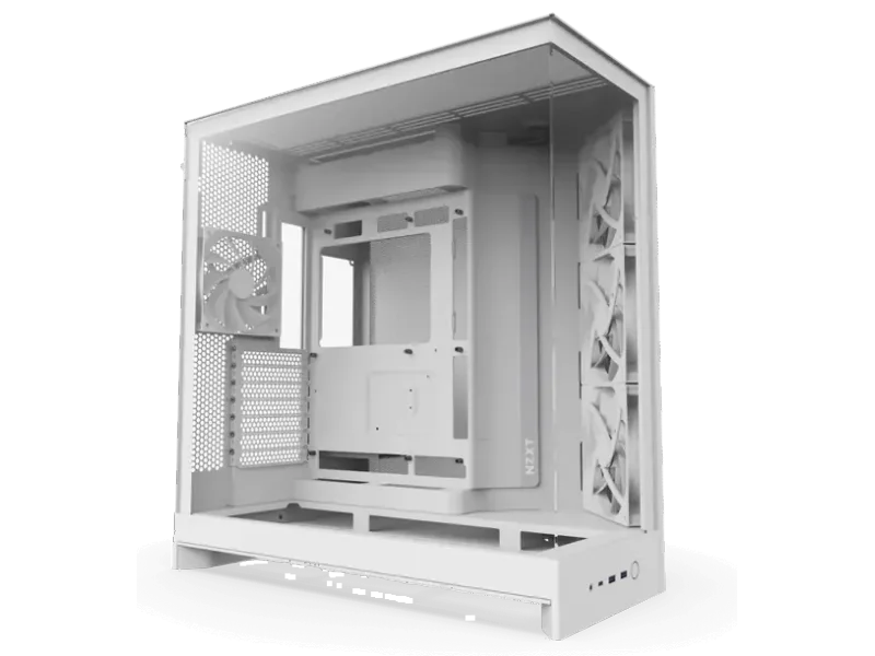 NZXT H9 Flow Dual Chamber Mid Tower ATX Airflow Cabinet White (CM-H92FW-01)