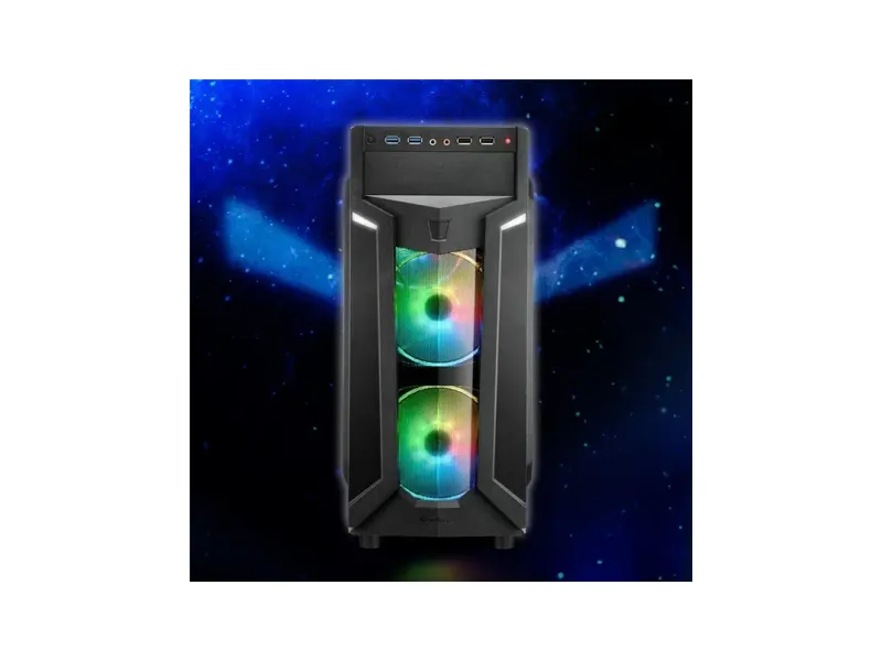 Sharkoon VG6-W RGB Mid tower Cabinet with USB 2.0 and USB 3.0 Ports Compatible with Computer