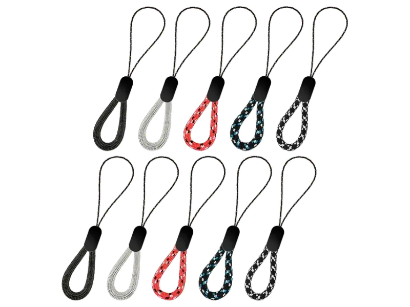 10Pcs Finger Lanyard, Short Lanyard for Keys, Keyring Lanyards, Braided Finger Lanyards Short - 10 Pack Ring Strap for Cell Phone, USB Flash Drive, Keys, Small Cameras