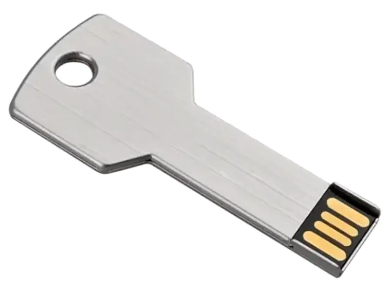 CleverlyGifted® 8GB Metal Key-Shaped USB Flash Drive | Silver Finish | Portable Data Storage Device | USB 2.0, Speed up to 10Mbps | Compact and Durable