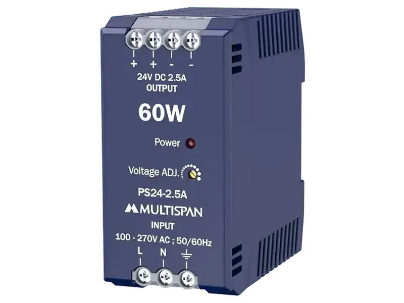 Multispan PS24 Switch Mode Power Supply - 24V DC SMPS 100-270V AC (Output: 24V DC, 2.5A, 60W)