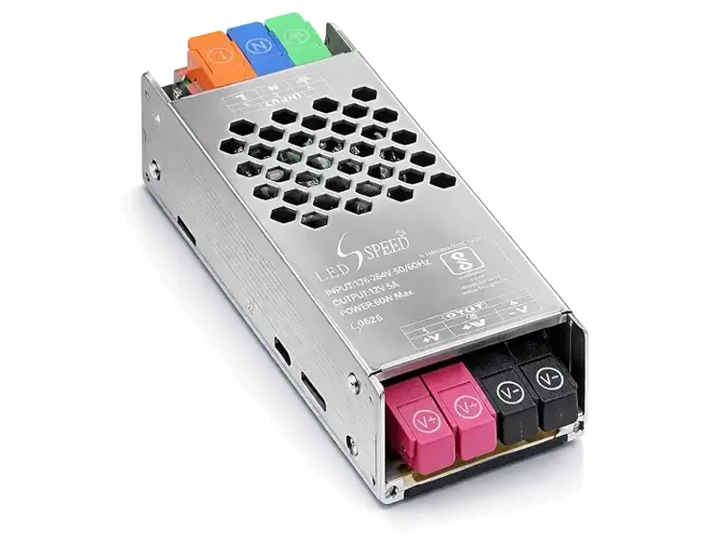 12V 5A 60W AC/DC Switching Adaptor Convertor Driver/Power Supply for LED Strip Light Lamp/CCTV Camera/Security System/Radio/Computer Project (12V/5 AMP)