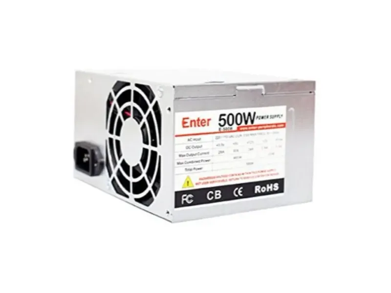 Enter Computer Power Supply 500 Watts Computer PSU with 4 SATA Cables