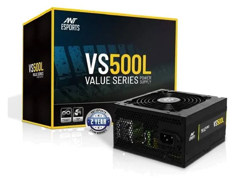 Ant Esports VS500L 500 Watts Gaming PSU with 4 SATA Cables
