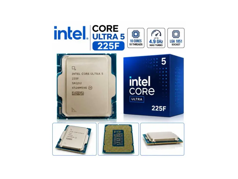 Tez Trends INTEL CORE ULTRA 5 225F 4.4 GHz LGA1851 10 Core Processor Designed for Desktop