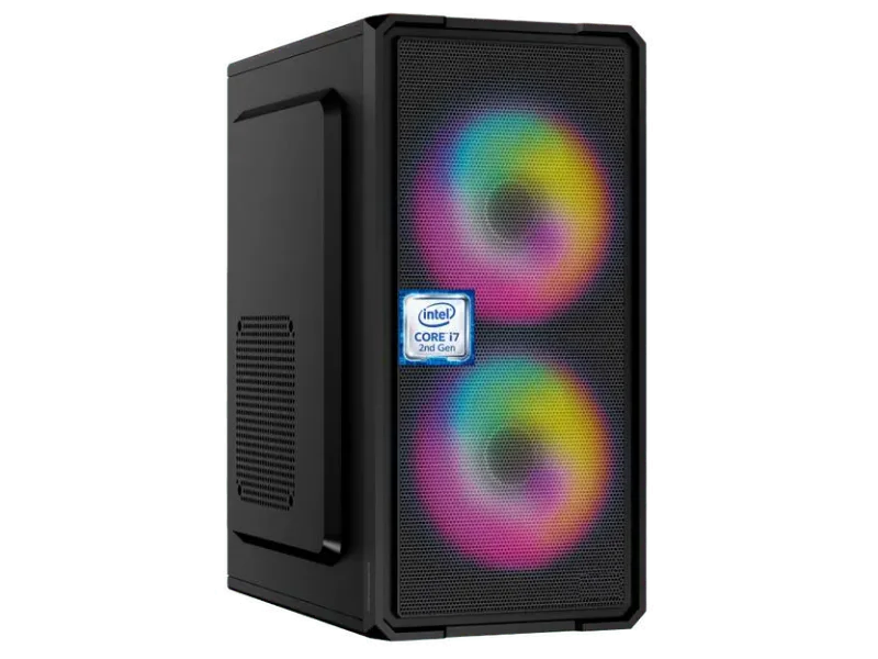 JDS LABCARES Core i7-2600 Processor [CKO-N5] Dual RGB Fans | Gaming PC | Core i7 - 2600 Quad Core Processor (8 GB RAM/Intel® HD 4K Graphics/256 GB SSD Capacity/Windows 11 Pro) Mini Gaming Tower with MS Office