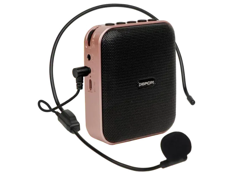 Digimore D-1210 10W Portable Voice Amp |Wired Head Mic| 10Hrs Battery for Teachers(Black) Speaker Cabinets