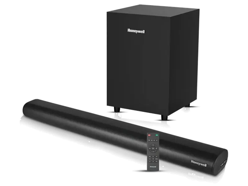 Honeywell Trueno U2000 160W Soundbar with Subwoofer, 2.1 Channel Home Theatre, 57mm*4 Drivers, Bluetooth V5.3, with Remote, 3 EQ Mode, BT, AUX, USB, Optical & HDMI-2 Years Warranty