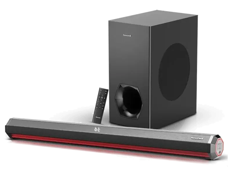 Honeywell Newly Launched Trueno U4000 Soundbar 240W, 2.1Ch Surround Sound Home Theatre, Deep Bass Subwoofer,3 EQ Modes,LED Display & Ambient Light,BT v5.3, AUX,USB,Optical Input,HDMI/ARC,Sleek Remote