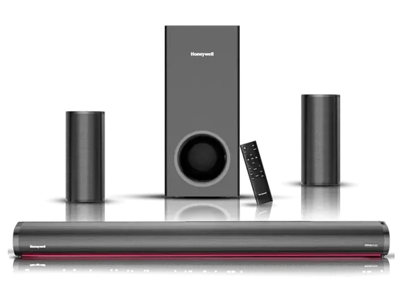 Honeywell Newly Launched Trueno U7000 Dolby Audio Soundbar 500W, 5.1Ch Surround Sound Home Theatre, Deep Bass Subwoofer, 2 Satellite Speakers, 6 EQ Modes, BT v5.3, AUX, USB, Optical Input, & HDMI/ARC