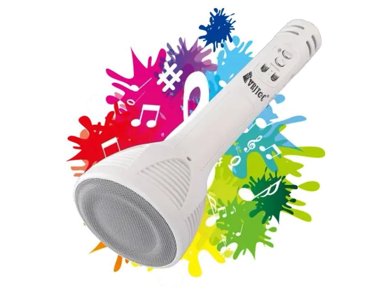 VRJTEC Design 2 Superier Quality Wireless Bluetooth Microphone Connection Player Speaker 2-in1 With Recording + USB+FM Microphone