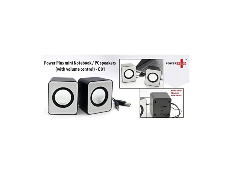 POWER PLUS MINI NOTEBOOK / PC SPEAKERS (WITH VOLUME CONTROL)