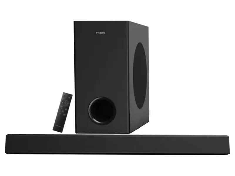 PHILIPS TAB7007 2.1 CH 240W DOLBY DIGITAL PLUS BLUETOOTH SOUNDBAR V5.3 WITH EXTRA BASS, WIRELESS SUBWOOFER, MULTI-CONNECTIVITY OPTION WITH SUPPORTING USB, HDMI, AUX & REMOTE CONTROL (BLACK)