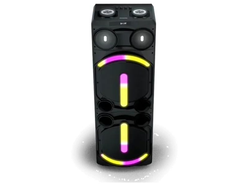 PHILIPS AUDIO NEWLY LAUNCHED TAX5708 BLUETOOTH PARTY SPEAKER, 400W MAX OUTPUT - DYNAMIC BASS BOOST & KARAOKE | GUITAR & MIC SUPPORT, MULTIPOINT CONNECTIVITY, PARTY LIGHTS & HANDLE WITH WHEELS (BLACK)