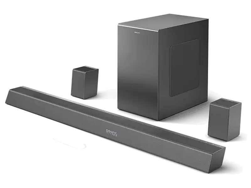 PHILIPS SOUNDBAR TAB8967 7.1 CH (5.1.2) 780 WATT WITH HDMI ARC, AI VOICE ASSISTANT, DOLBY ATMOS, REAL SURROUND, WIRELESS SUBWOOFER, UP-FIRING SPEAKERS, WIRELESS REAR SPEAKERS (BLACK)