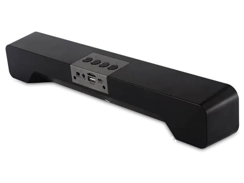 ZSIV Dj Bass Bar Studio Bluetooth Soundbar Moviebar Party Light With High Powerful Sound Quality With Powerful Bass D Card,Aux,Pendrive, ,Calling Supported Speaker Music has the power to invoke feel-good types of feelings in a person. You can experience these feelings by listening to songs from different regions and countries on this speaker. It is compact and lightweight. You can even wirelessly connect a compatible device to it via Bluetooth, and sink in the tunes of your favourite artists. You can also connect devices via the USB port and AUX port. To top it off, it also comes with an LED displays. 10 W Bluetooth Laptop/Desktop Speaker
