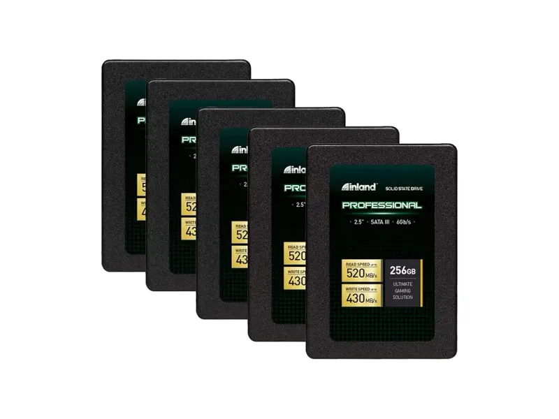 INLAND Pro 5 Pack 256GB SATA SSD 3D NAND 2.5" Internal Solid State Drive