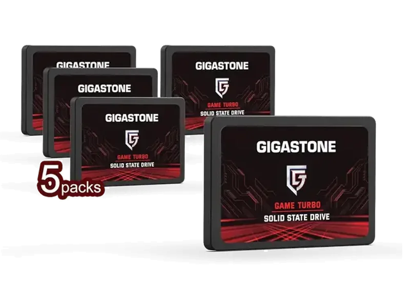 Gigastone 256GB Game Turbo SSD (5-Pack) Up to 540MB/s with SLC Caching Gaming/PC/Desktop/Laptop Upgrade SSD- 5-Year Warranty 2.5" SATA Internal Disk Solid State Drives 2.5 inches SATA 3.0 Disk