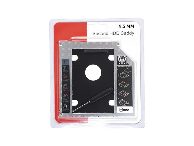 GoodsBazaar Caddy for Second HDD/SSD to Your Laptop SATA Bay 9.5 MM 2nd Hard Disk Laptop, Notebook Hard Drive 2nd Caddy Internal Optical Drive