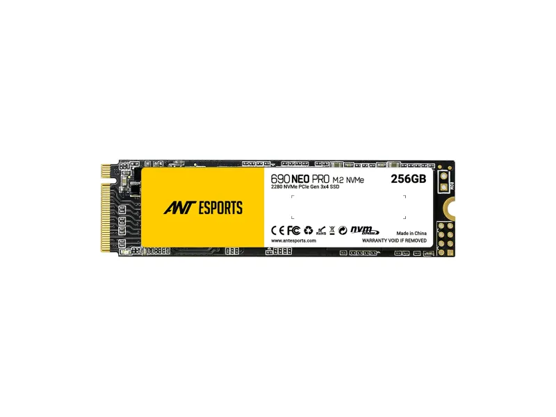 Ant Esports 690 Neo Pro M.2 NVMe 256GB Internal Solid State Drive/SSD with NMVE PCIe Gen3x4 Drive Supporting The PCI Express 3.1, speeds Upto Read/Write - 3100/1800 MB/s Compatible with PC and Laptop