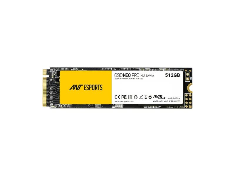 Ant Esports 690 Neo Pro M.2 NVMe 512GB Internal Solid State Drive/SSD with NVMe PCIe Gen3x4 Drive Supporting The PCI Express 3.1, speeds Upto Read/Write - 3100/2100 MB/s Compatible with PC and Laptop