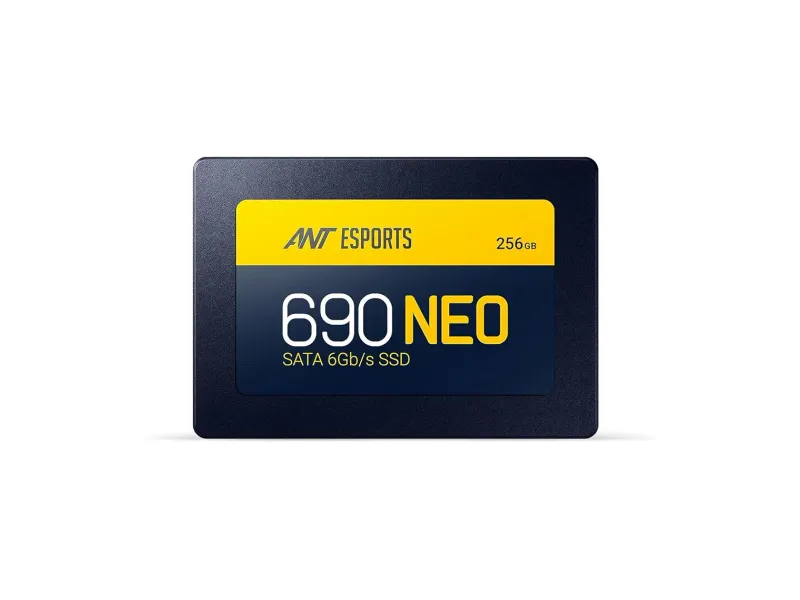 Ant Esports 690 Neo SATA 2.5" 256 GB SSD Internal Solid State Drive (SSD) with SATA III Interface, 6GB/s, Fast Performance, Ultra Low Power Consumption, with Quad Channel Controller, Black
