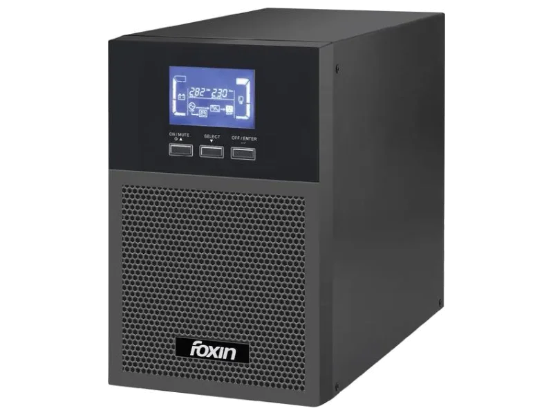 Foxin 1KVA online UPS FPS 1000B 230 V Online/double-conversion Tower Model UPS with Overload Protection with Digital Display 3 Outlet Plugs