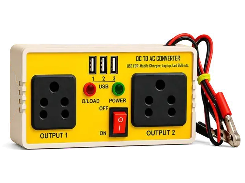 IPSIMPACT 12V DC to AC Converter 100VA with 3 USB Ports Outputs Worldwide Adaptor