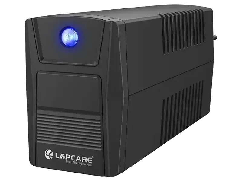 LAPCARE 600VA UPS for Desktop/PC/Computers (not for Routers) with Automatic Voltage Regulation,LPP Plan, AVR, Surge Protecion & Auto Restart, Black