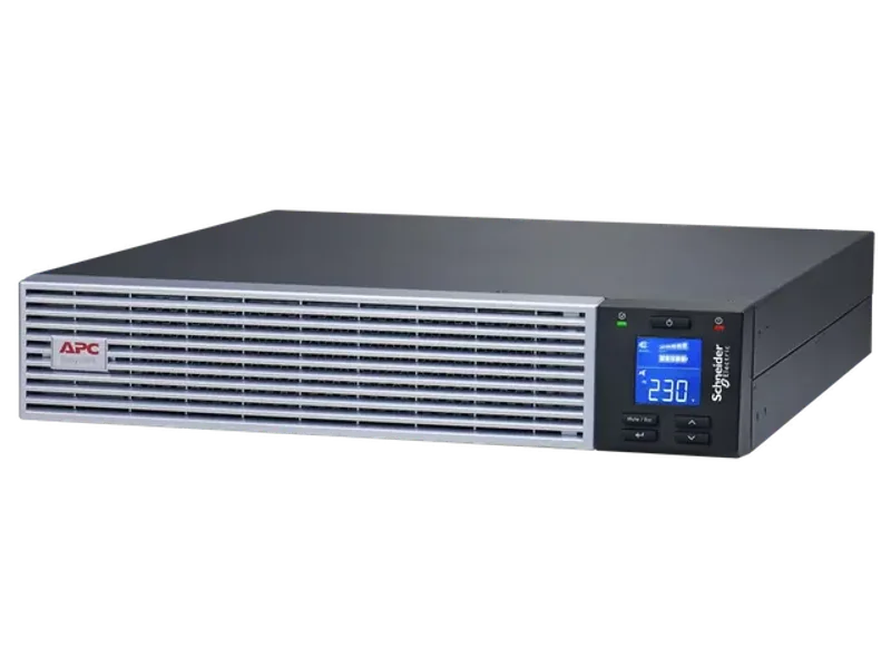 APC EASY UPS ON-LINE SRVL2KRI-IN - 2000VA/1800W |230V | 4 INDIA 3-PIN 6A + 1 HARD WIRE (1P+N+E) OUTLETS | LITHIUM-ION | RACK/TOWER 2U | INTELLIGENT CARD SLOT | VISUAL LCD AND AUDIBLE ALARMS | W/O RAIL KIT | 3 YEARS WARRANTY