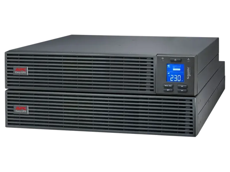 APC EASY UPS ON-LINE SRV3KRIL-IN - 3000VA/ 2400W |230V | 3 INDIA 3-PIN 6A + 1X HARD WIRE 3-WIRE(1P+ N+E) OUTLETS | RACKMOUNT 4U | INTELLIGENT CARD SLOT | VISUAL LCD AND AUDIBLE ALARMS | EXTENDED RUNTIME, W/O RAIL KIT | 2 YEARS WARRANTY