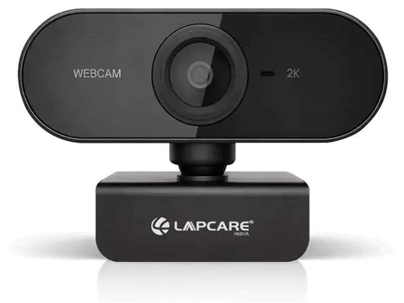 Lapcare 2K USB Webcam, 5P Lens, 5.0MP Camera, Noise isolating Microphone,Auto-White Balance, Auto-Exposure, Built-in Mic, for Teams, FaceTime, PC/Laptop