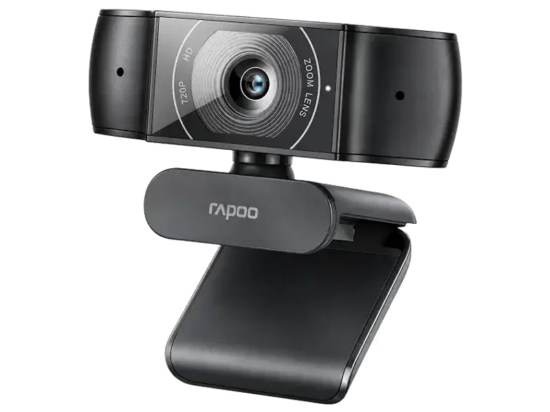 RAPOO C200 Web Camera 720P, HD Webcam with Microphone, Rapoo USB Computer Camera, Built-in Dual Noise Reduction Mics, 100-degree Wide Angle lens, Plug and Play, for Zoom/Skype/Teams, Conferencing and Video Calls