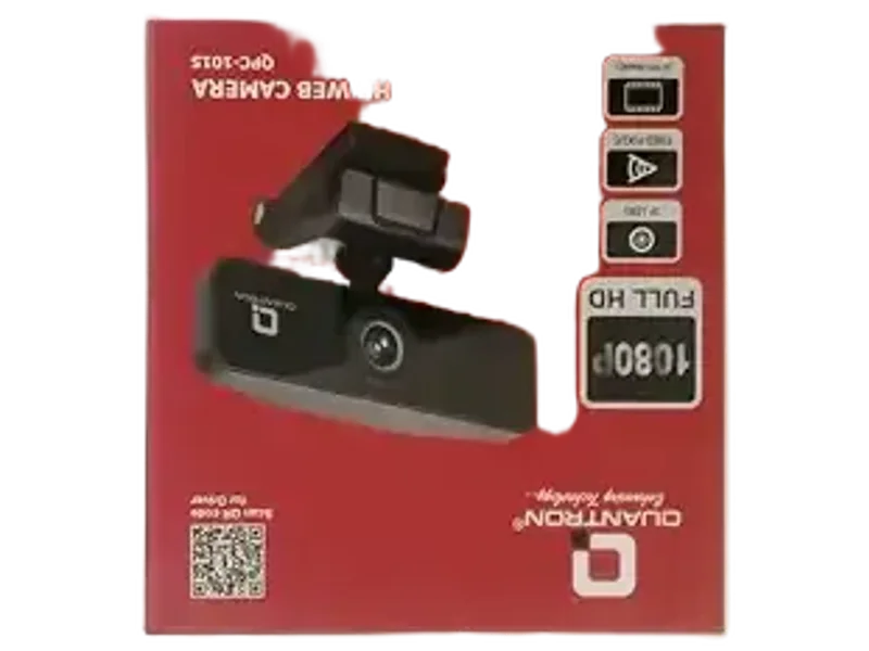 Quantron QPC-1015 HD Webcam with Built-in Microphone with Night Vision USB Connectivity (Black)