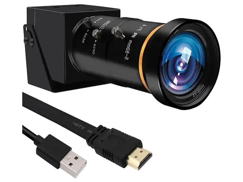 MMlove 4K UHD 30FPS Webcam, 10x Optical Zoom, Manual Focus Zoom, USB/HDMI Dual Output, 5-50mm Lens, 3840x2160 Resolution, PC Streaming, Conference/Classes, Raspberry Pi