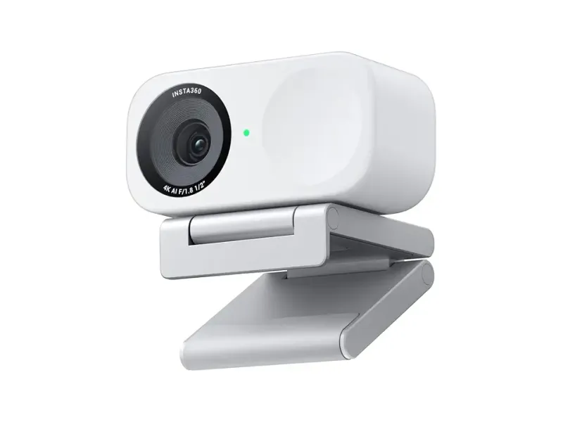 Insta360 Link 2C White - 4K Webcam for PC/Mac, 1/2" Sensor, Auto Framing, HDR, AI Noise-Canceling Mic, Gesture Control for Streaming, Video Calls, Gaming, Works with Zoom, Teams