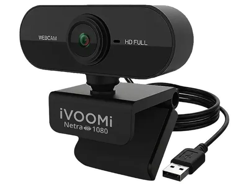 iVOOMi Full HD 1080P 30 FPS Webcam for PC, Auto-Light Balance, 5P FHD Lense, 2.0MP CMOS Sensor, Meetings and Streaming, Auto-Exposure, Built-in Mic for Microsoft Teams, Google Meet, Zoom and More